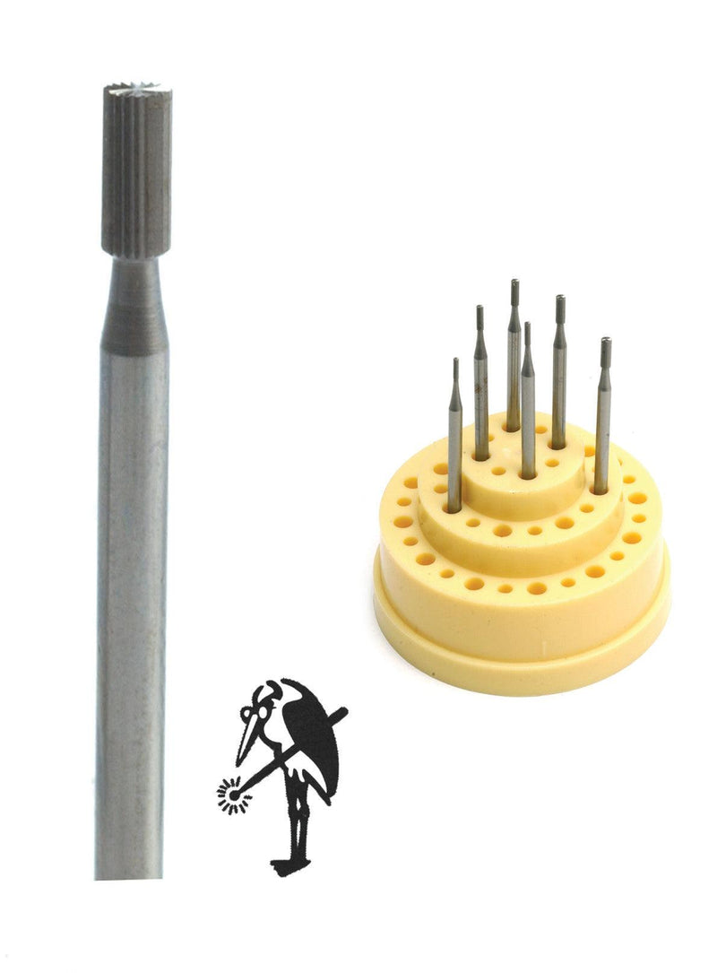 Busch Fig 155 Cylinder Square Finishing Bur Kit 6 Pieces. 0.90mm To 1.80mm - Otto Frei