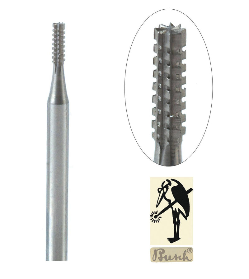 Busch Fig. 21 Cylinder Square Cross Cut Burs .60mm-3.10mm - Otto Frei