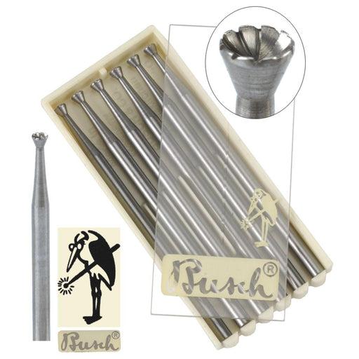Busch Fig. 411C Concave Cone Cup Burs 1.00mm-2.30mm-6 Packs - Otto Frei