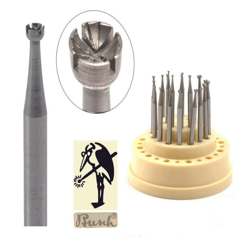 Busch Fig. 411CCC Clean Cut Concave Cup Kit of 20 Burs 1.00mm-2.30mm - Otto Frei