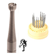 Busch Fig 411T Twincut Concave Cone Cup Bur Kit of 13-0.80mm to 2.00mm - Otto Frei