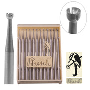 Busch Fig 411T Twincut Concave Cup Bur Kit of 12-0.80mm to 2.00mm - Otto Frei