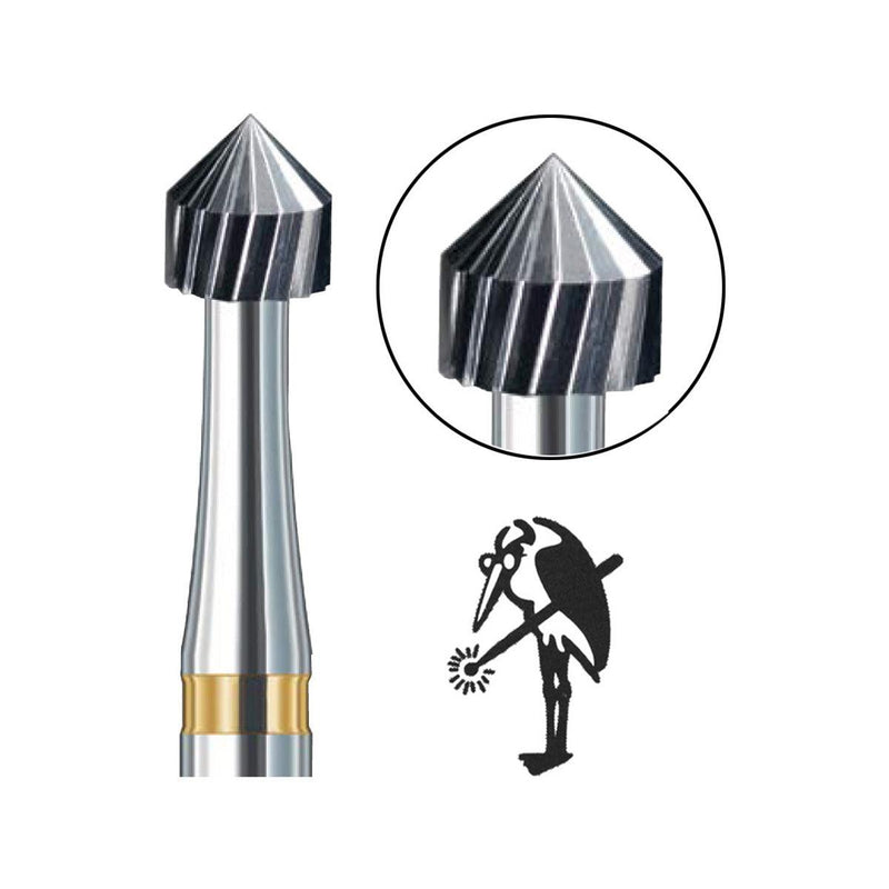 Busch Fig. 413AU Carbide Setting Burs 3/32" Shank 0.80mm-3.00mm By The Piece - Otto Frei