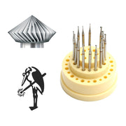 Busch Fig 414AU Carbide 90 Hart Bur-3/32" Shanks-Kit of 15- 0.90mm to 2.30mm - Otto Frei