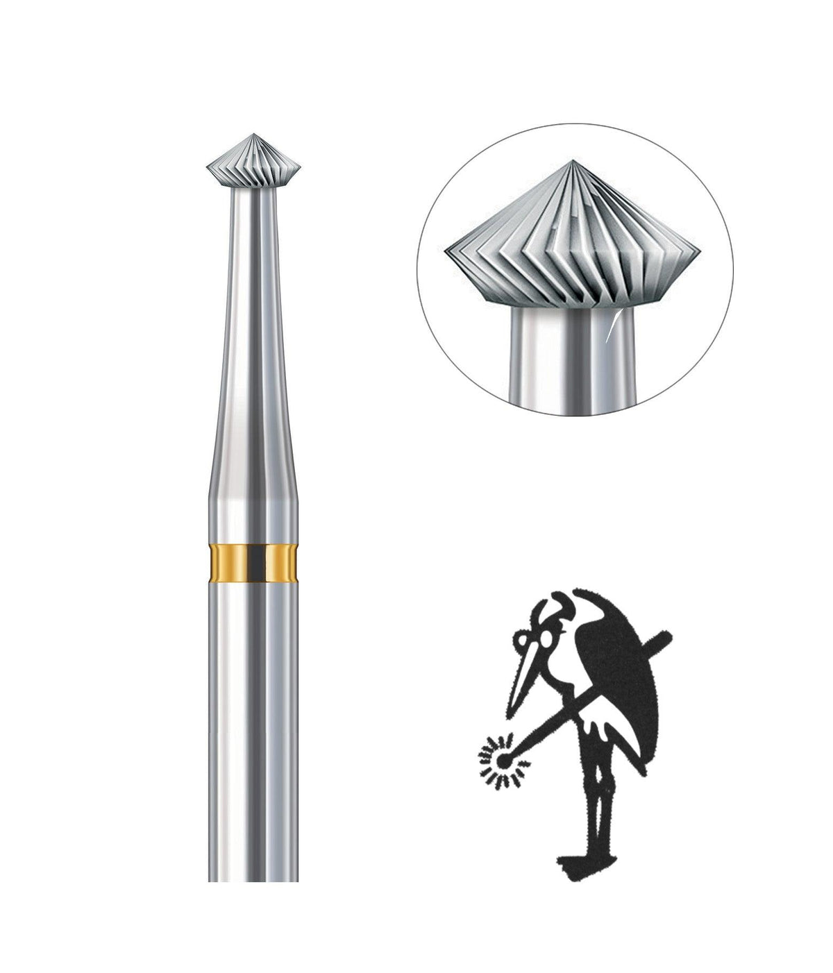 Busch Fig 414AU Carbide 90° Hart Burs 3/32