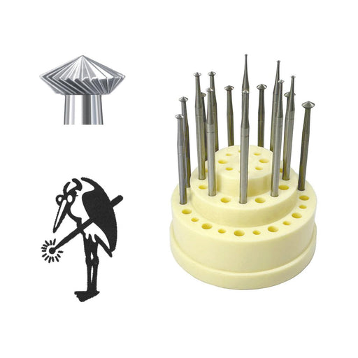 Busch Fig 446 Shallow Hart 70 Degree Burs Kit of 15 Pieces-1.0mm to 5.0mm - Otto Frei