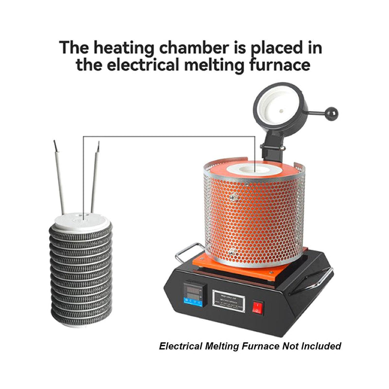 Ceramic Chamber with Heating Coil for 1-2kg Electric Melting Furnaces - Otto Frei