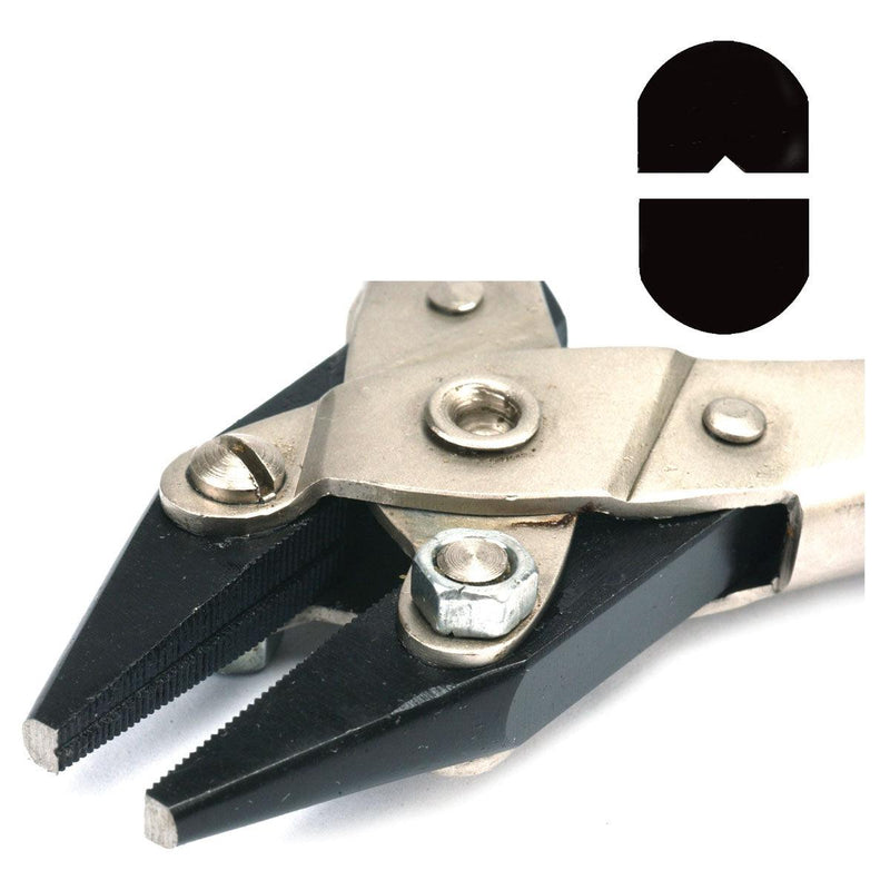 Chain Nose Grooved Serrated Jaw Parallel Pliers 140mm (5-1/2") With Spring - Otto Frei