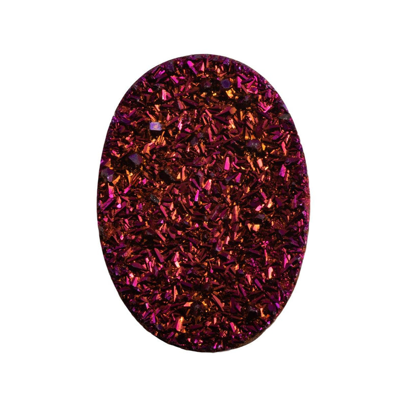 Closeout-Druzy Quartz Purple Oval 18mm x 13mm - Otto Frei