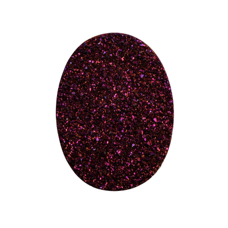 Closeout Druzy Quartz Purple Oval 20mm x 15mm - Otto Frei