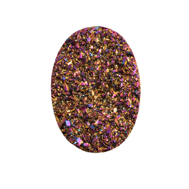 Closeout Druzy Quartz Rainbow Oval 18mm x 13mm - Otto Frei