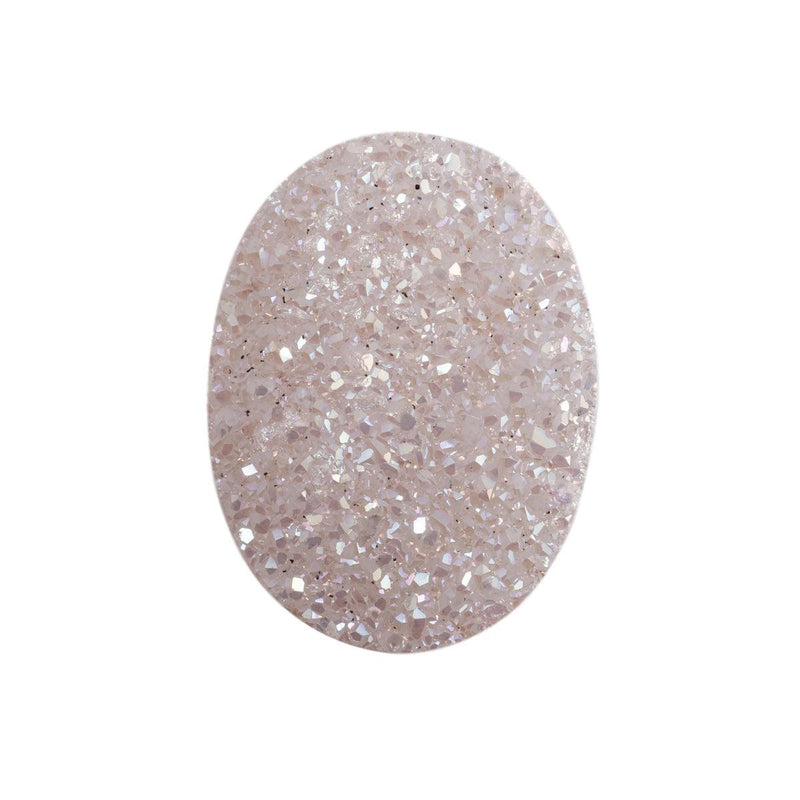 Closeout Druzy Quartz White Opal Oval 18mm x 13mm - Otto Frei