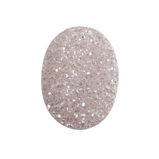 Closeout Druzy Quartz White Opal Oval 18mm x 13mm - Otto Frei