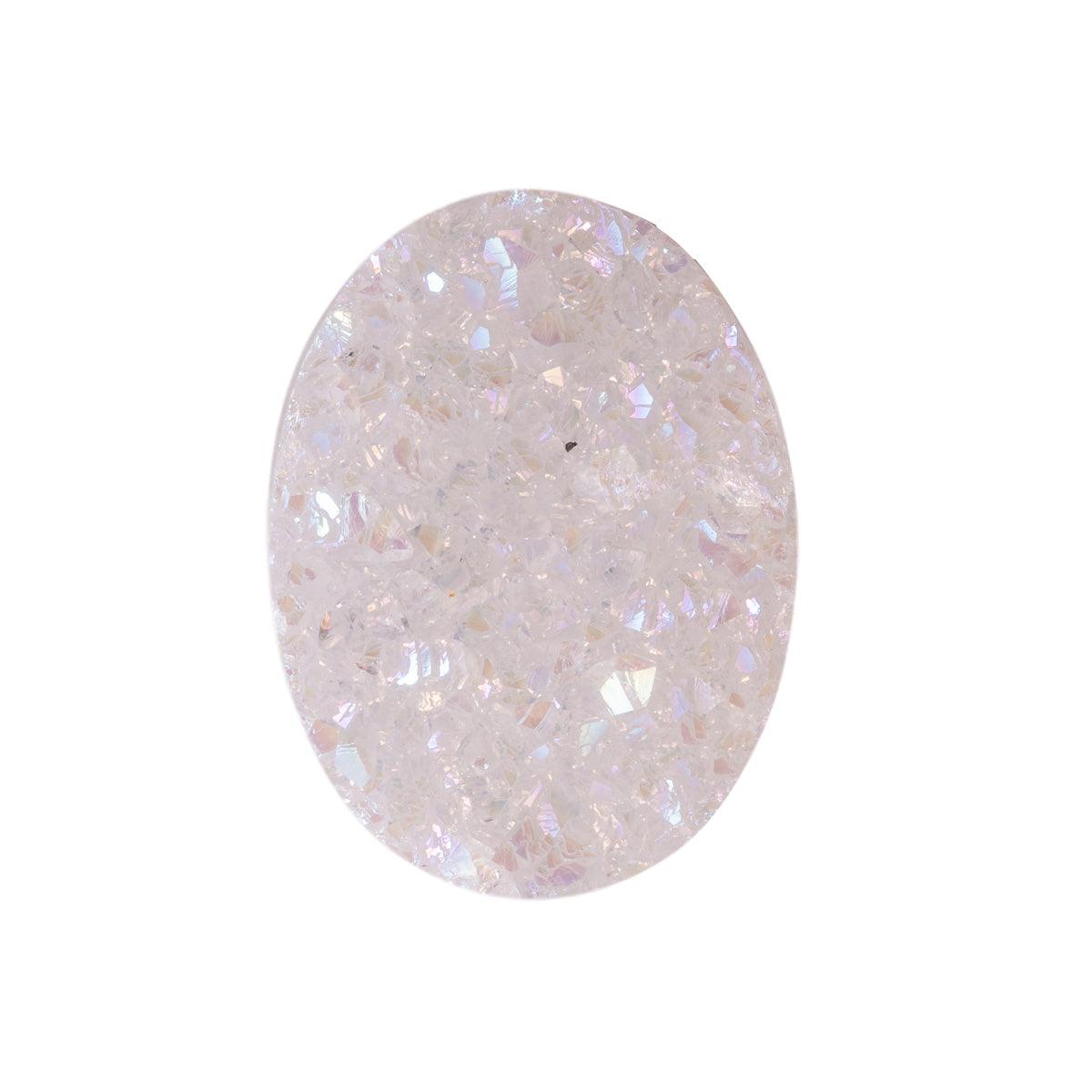 OVUL White Crystal 4点セット Druzy Quartz White Opal Oval Cabochon 20x15mm | Otto Frei