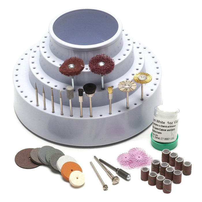 Closeout Foredom AK11 43 Piece Polishing Burs & Brushes Kit with Rotating Bur Stand - Otto Frei