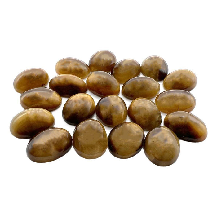 Closeout Pack-20 Oval Genuine 16mm x 12mm Tiger's Eye Cabochons - Otto Frei