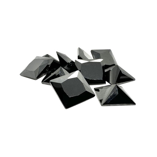 Closeout Pack of 10 Black Princess-Square 10x10mm Cubic Zirconia Hand Cut - Otto Frei