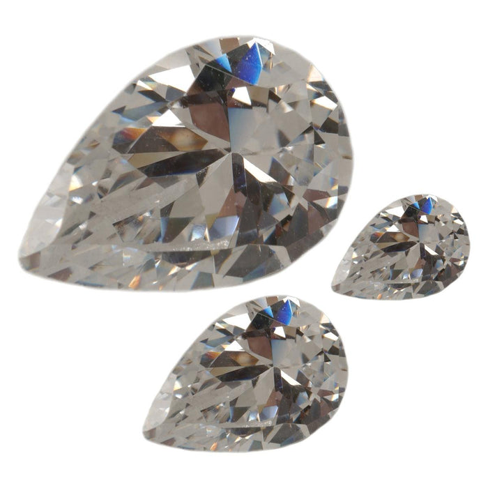 Closeout Pack of 100 Pear Faceted 5 x 3mm Cubic Zirconia - Otto Frei
