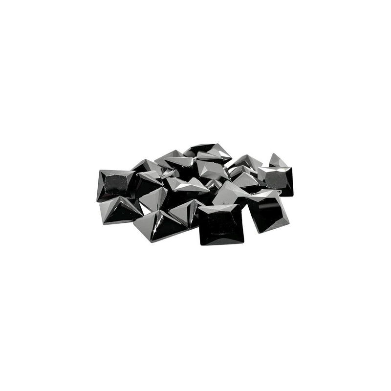 Closeout Pack of 25 Black Princess-Square 7x7mm Cubic Zirconia Hand Cut - Otto Frei