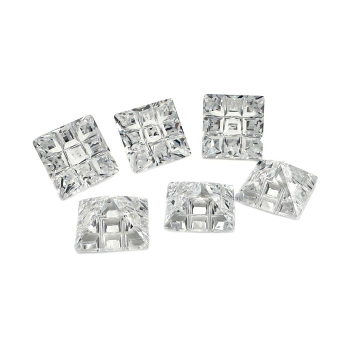 Closeout Pack of 6 Cubic Zirconia 10x10mm-Square - Otto Frei