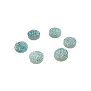 Closeout Pack of 6 Druzy Quartz Light Blue Round 8mm - Otto Frei