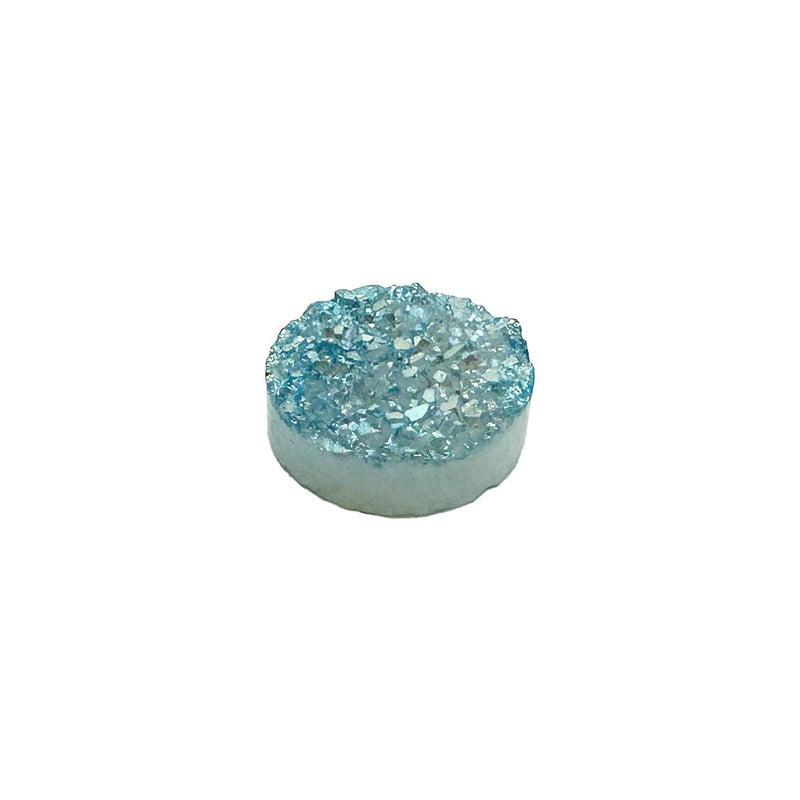 Closeout Pack of 6 Druzy Quartz Light Blue Round 8mm - Otto Frei