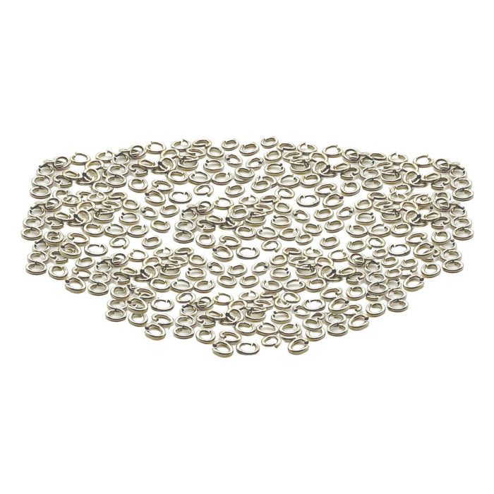 Closeout Pack of 820 WGF Oval Jump Rings 5.50mm x 4.6mm Medium Weight - Otto Frei