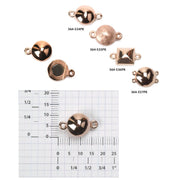 Closeout - Rose GP Sterling Silver 10 mm Round Slide Magnetic Clasp Matte Finished - Otto Frei