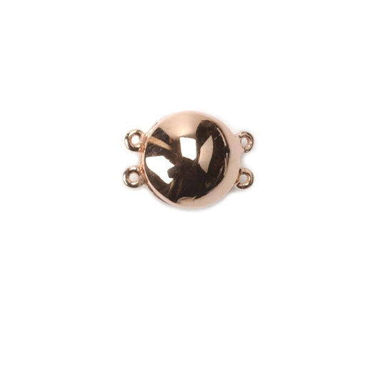 Closeout - Rose GP Sterling Silver 10 mm Square Slide Magnetic Clasp - 2 Rows - Otto Frei