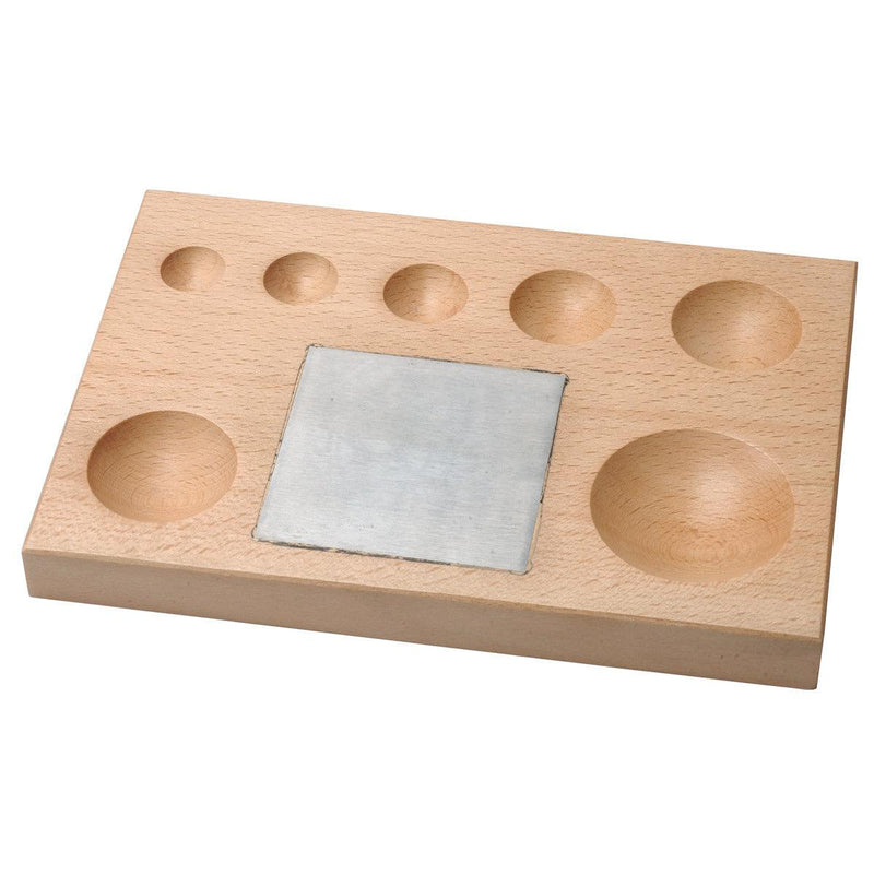 Closeout Wood Dapping Block with 3" x 3" Steel Plate - Otto Frei
