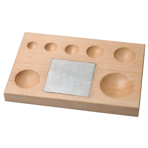 Closeout Wood Dapping Block with 3" x 3" Steel Plate - Otto Frei
