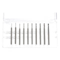 Kobaltstahl-Spiralbohrer-Set mit 10 Bohrern auf 3/32"-Schäften - 0.50mm bis 2.2mm