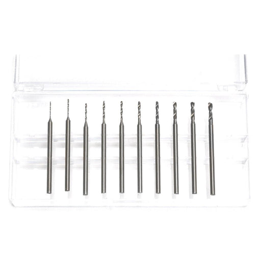 Cobalt Steel Twist Drill Set of 10 on 3/32" Shanks-0.50mm to - Otto Frei