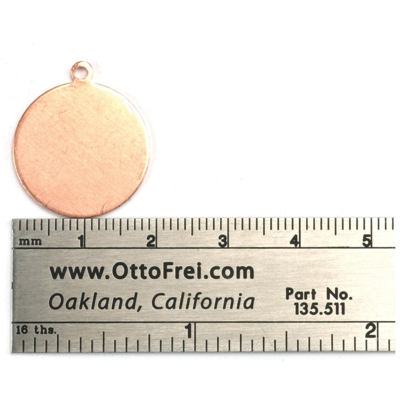 Copper Shapes 18 Gauge Circle With Ring 3/4" Diameter Pack o - Otto Frei