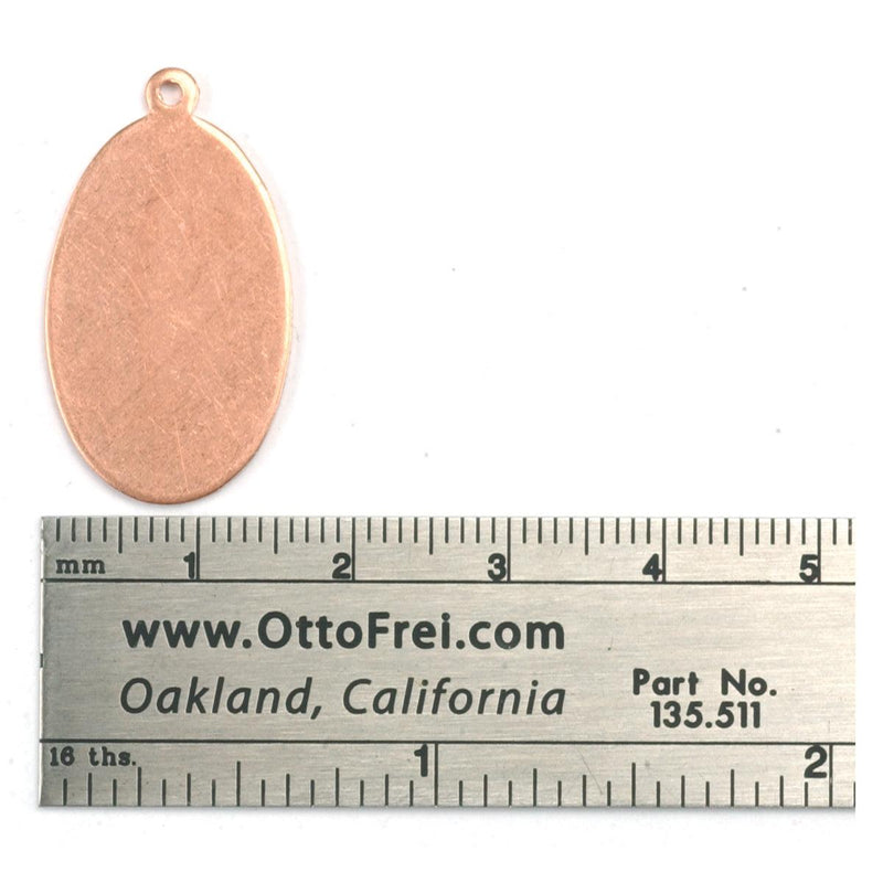 Copper Shapes 18 Gauge Oval With Ring 1-1/8" x 5/8" Pack of - Otto Frei