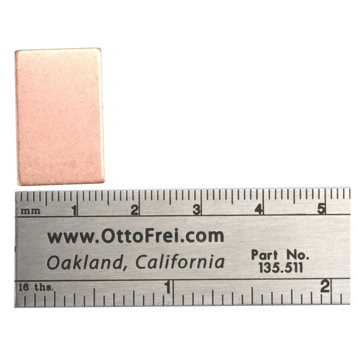 Copper Shapes 18 Gauge Rectangle 1/2" x 7/8" Pack of 6 - Otto Frei