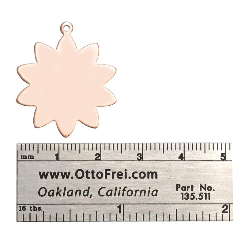 Copper Shapes 24 Gauge 10 Petal Flower With Ring 1'' Pack of - Otto Frei
