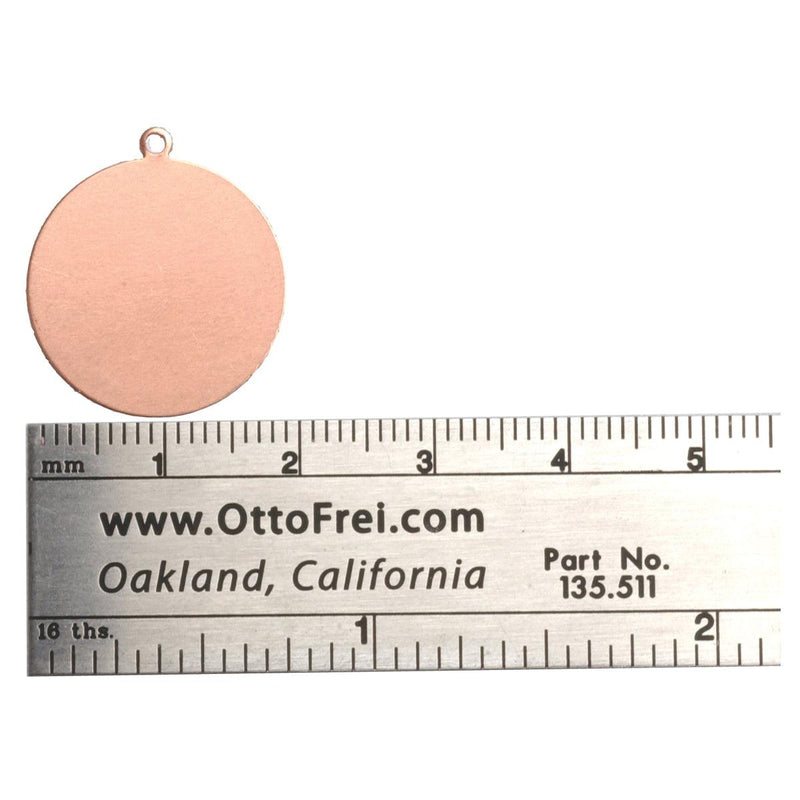 Copper Shapes 24 Gauge Circle With Ring 3/4" Diameter Pack o - Otto Frei