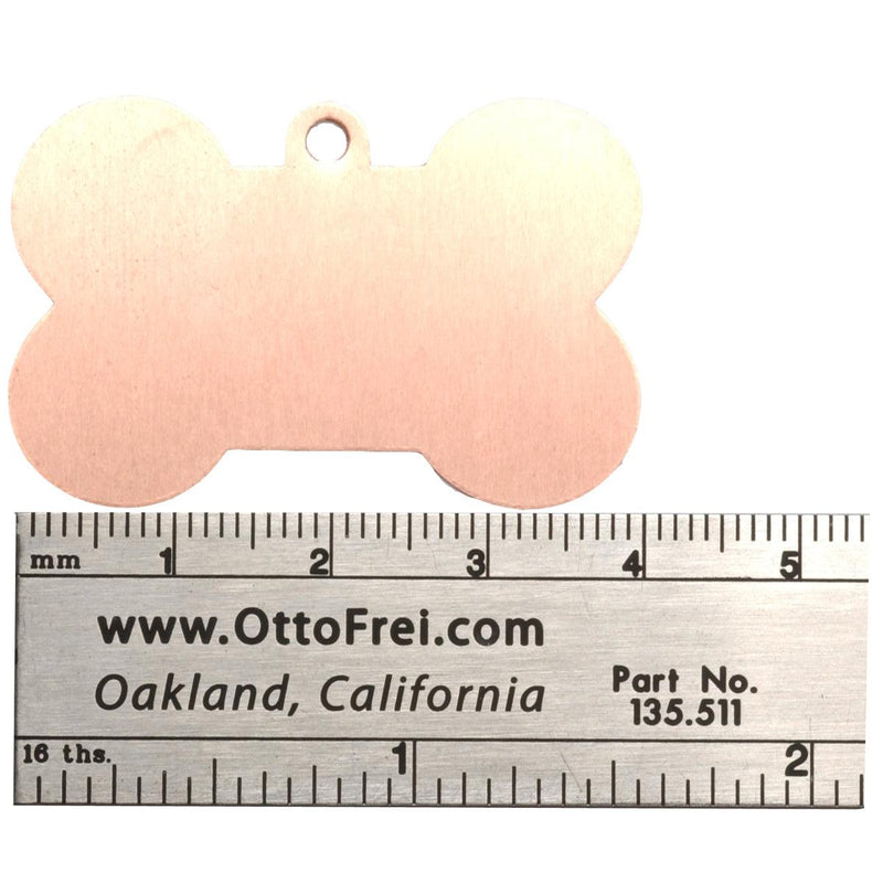 Copper Shapes 24 Gauge Dog Bone With Ring 1-5/8" x 1'' Pack of 6 - Otto Frei