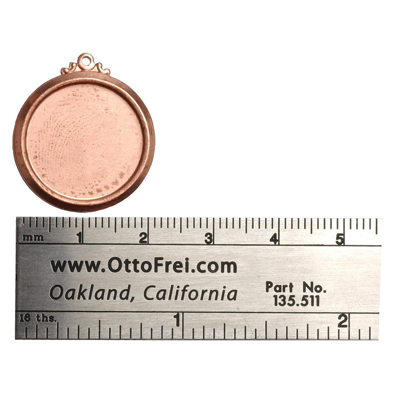 Copper Shapes 24 Gauge Framed Circle With Ring 18mm Diameter - Otto Frei