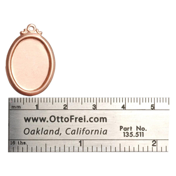 Copper Shapes 24 Gauge Framed Oval 25mm x 16mm Pack of 6 - Otto Frei