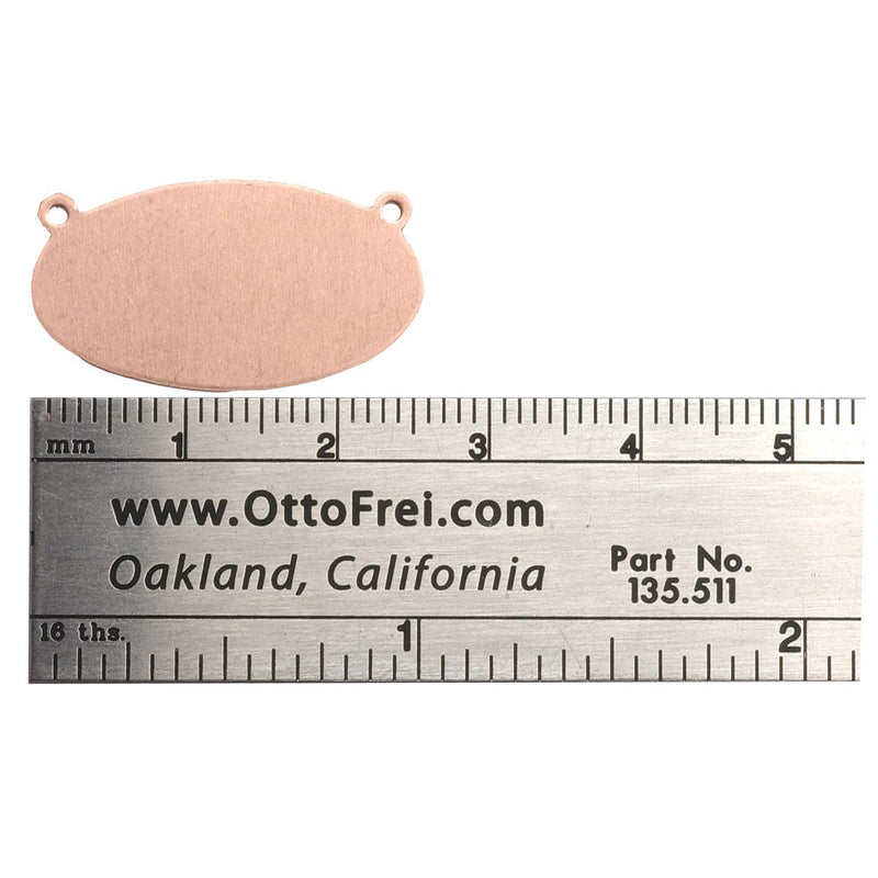 Copper Shapes 24 Gauge Horizontal Oval 1" x 1/2" Pack of 6 - Otto Frei