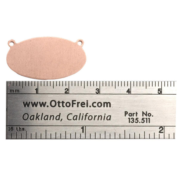 Copper Shapes 24 Gauge Horizontal Oval 1" x 1/2" Pack of 6 - Otto Frei