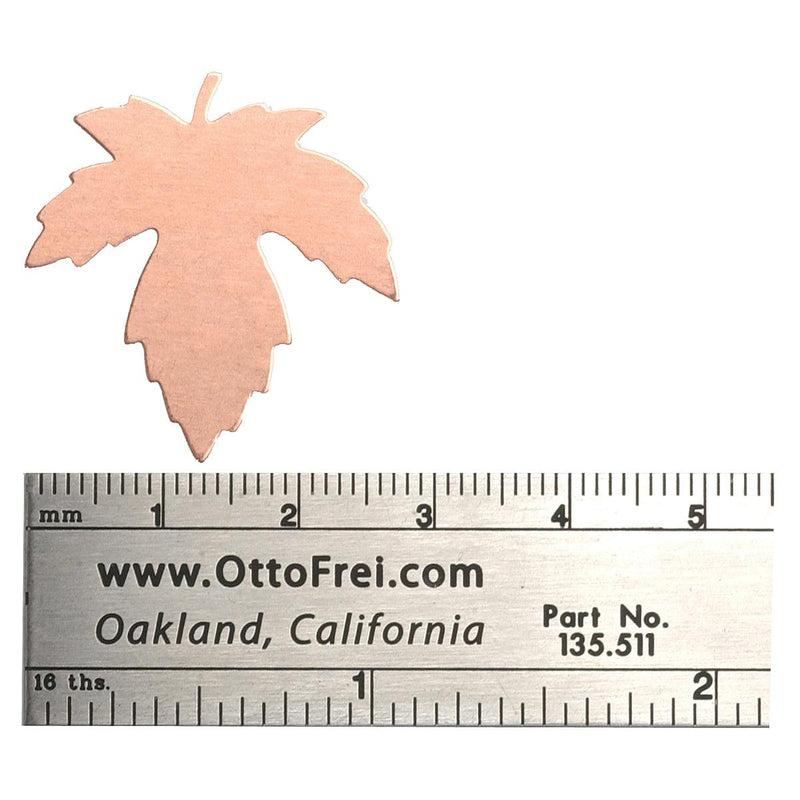 Copper Shapes 24 Gauge Maple Leaf 29mm x 28mm Pack of 6 - Otto Frei