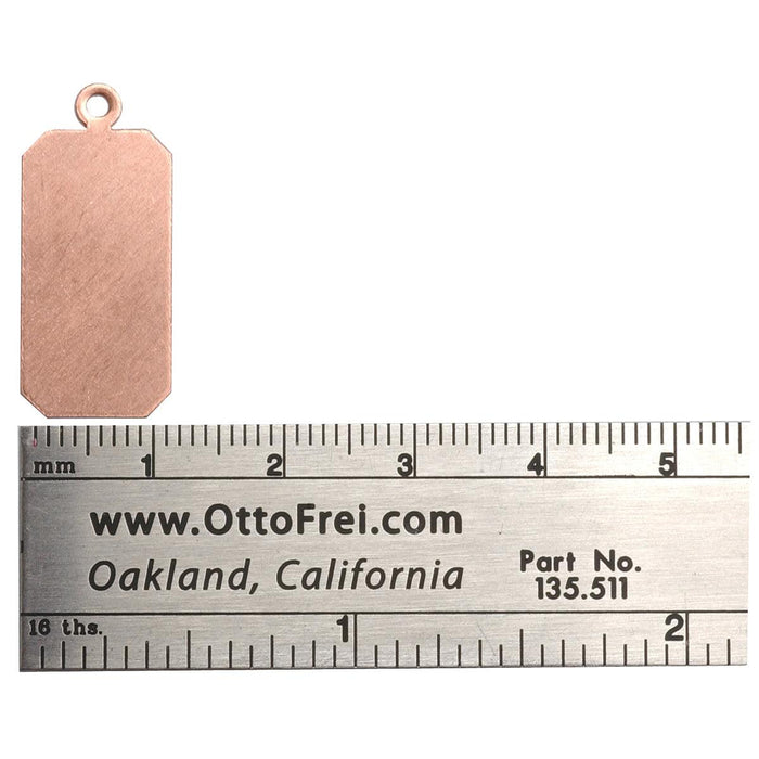 Copper Shapes 24 Gauge Rectangle With Ring 1" x 7/16" Pack o - Otto Frei