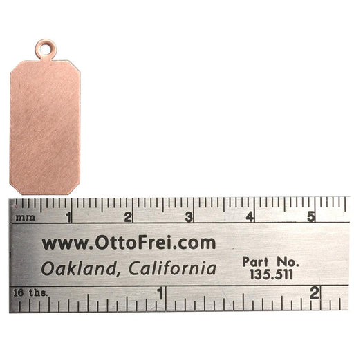 Copper Shapes 24 Gauge Rectangle With Ring 1" x 7/16" Pack o - Otto Frei