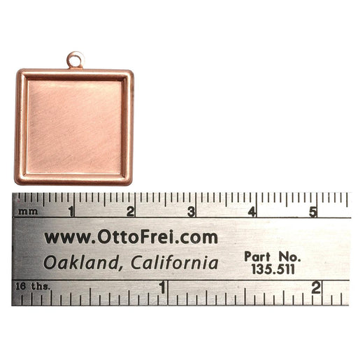 Copper Shapes 24 Gauge Square With Ring 20mm Pack of 6 - Otto Frei