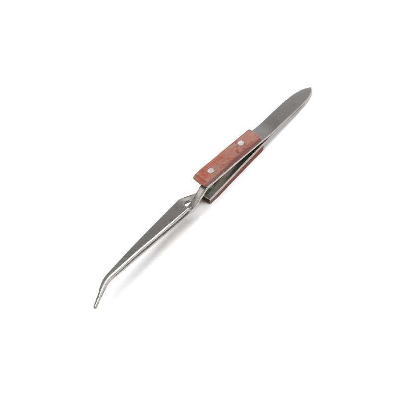 Crosslock 6-1/4" (160mm) Curved Tip Tweezer with Fiber Grip for Soldering - Otto Frei