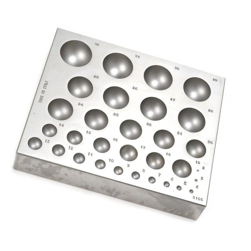 Dapping Block Flat 145 X 178mm With 31 Half-Spheres 2-32mm - Otto Frei
