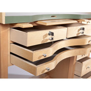 Deluxe Heavy Duty Jewelers Workbench With 2 Catch Trays & Blue Top - Otto Frei